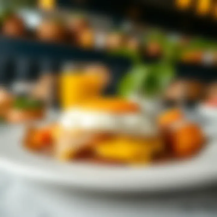 A close-up of a signature breakfast dish featuring local flavors