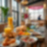 A vibrant breakfast setting showcasing traditional dishes