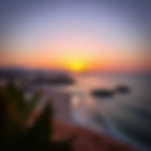 Panoramic view of Al Khan Beach at sunset