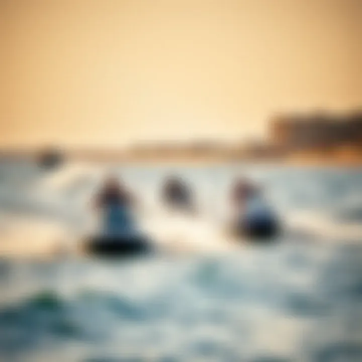 Visitors enjoying water sports at Al Khan Beach