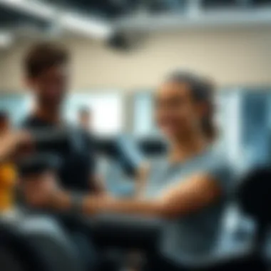 Engaged members enjoying a workout