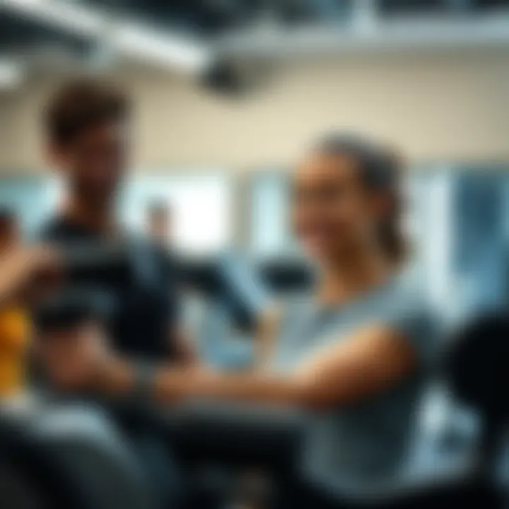 Engaged members enjoying a workout