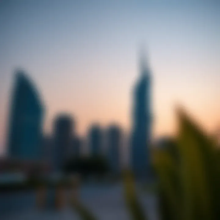 Stunning view of Al Sharaf Tower at sunset