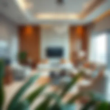 Luxurious living room interior in a flat located in Al Wasl