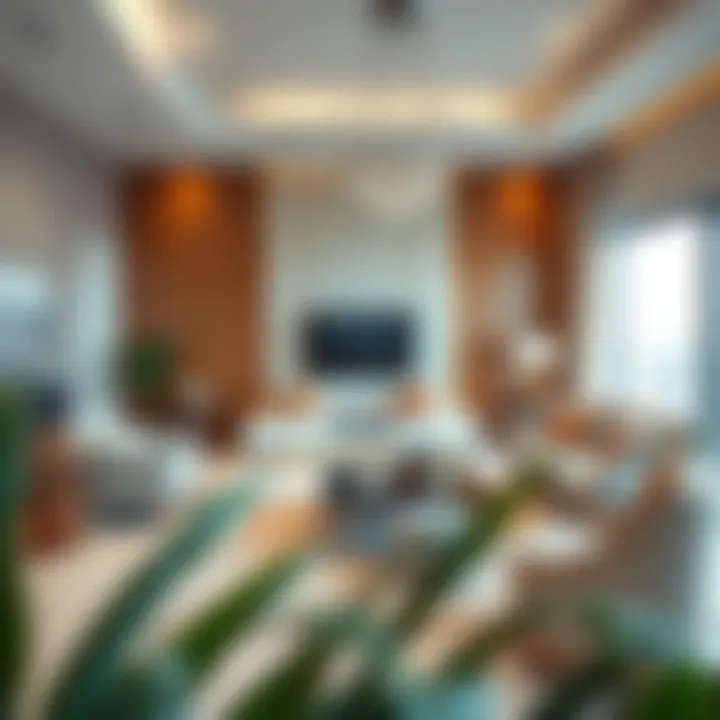 Luxurious living room interior in a flat located in Al Wasl