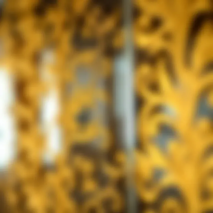 Detail of intricate gold leaf patterns in Burj Al Arab interior