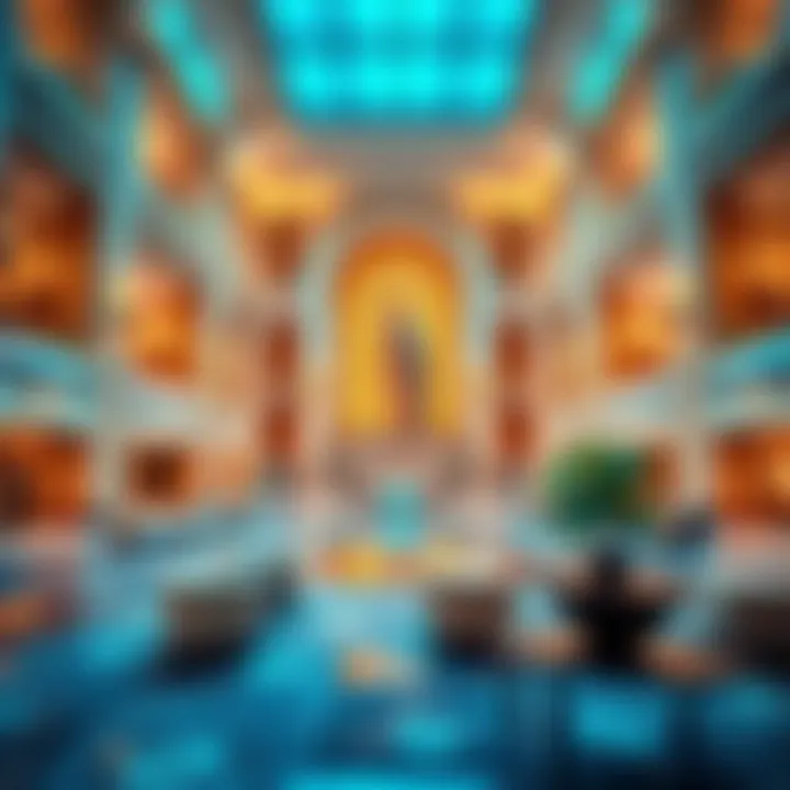 Luxurious lobby of Burj Al Arab showcasing grand design elements