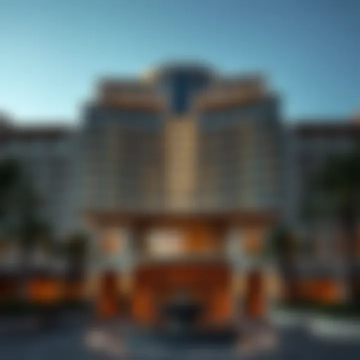 Stunning architecture of Ciel Hotel Dubai showcasing its unique design