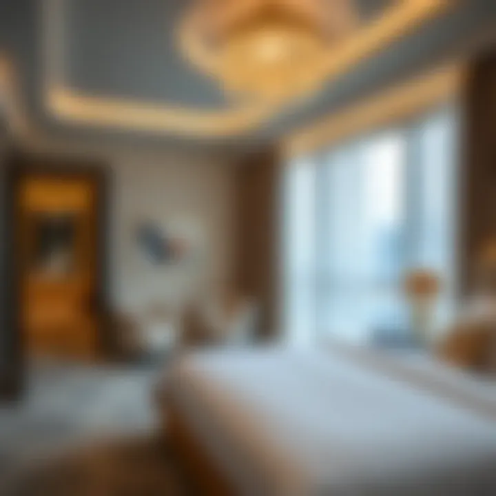 Luxurious guest suite at Ciel Hotel Dubai with elegant decor