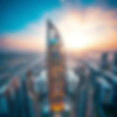 Aerial view of Al Manara Tower showcasing its modern architecture