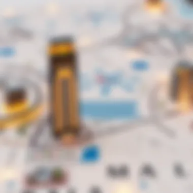 Map highlighting the location of Al Manara Tower in Business Bay