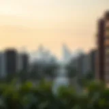Dubai skyline with a focus on residential buildings