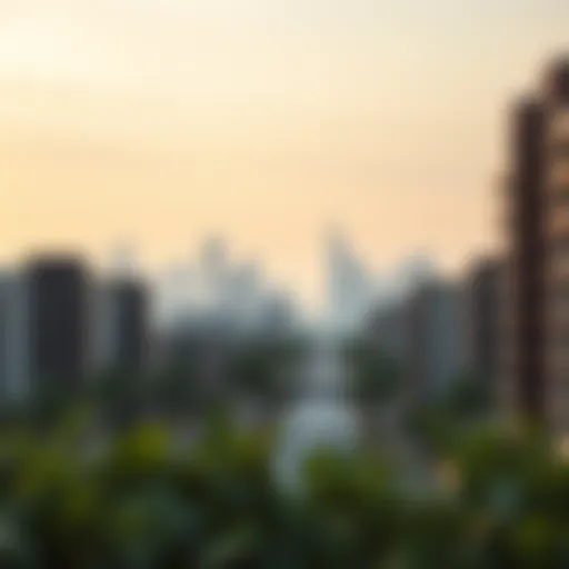 Dubai skyline with a focus on residential buildings
