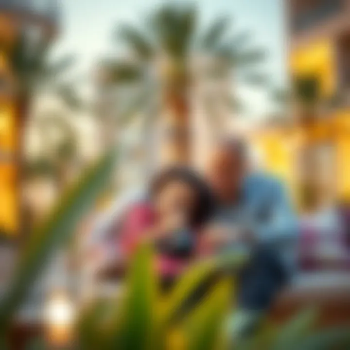 Family Life in Dubai Illustration of a family enjoying time together in Dubai