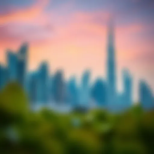 Modern skyline of Dubai showcasing iconic architecture