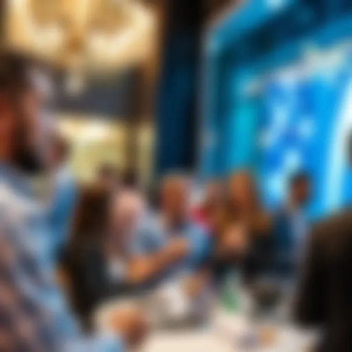 Networking Among Expatriates in Dubai A diverse group of expatriates networking at an event