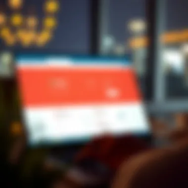 Person using a laptop for visa inquiry