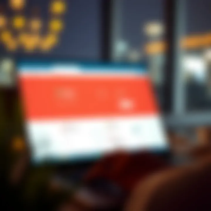 Person using a laptop for visa inquiry