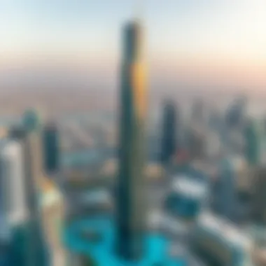 Panoramic view of Creek Tower amidst Dubai's skyline