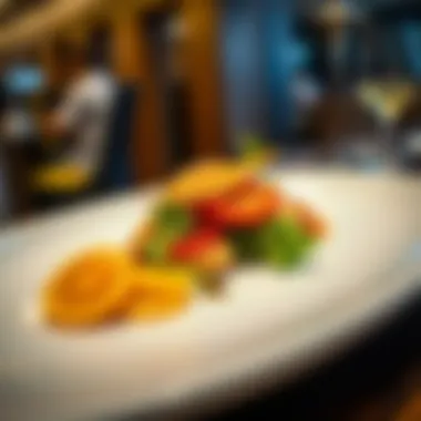 Gourmet dish beautifully plated, representing the high-end dining experience available