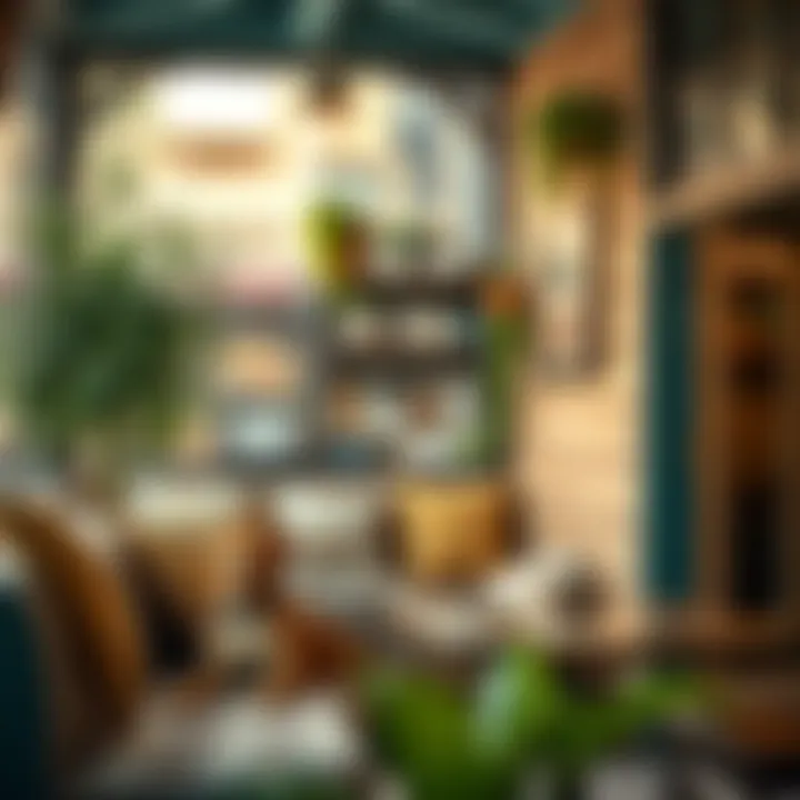 A cozy pet-friendly café in Dubai with dogs relaxing.