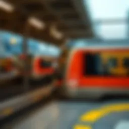 Dubai Metro train in motion showcasing efficiency