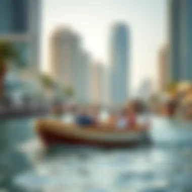 Visitors enjoying a boat ride on Dubai Water Canal