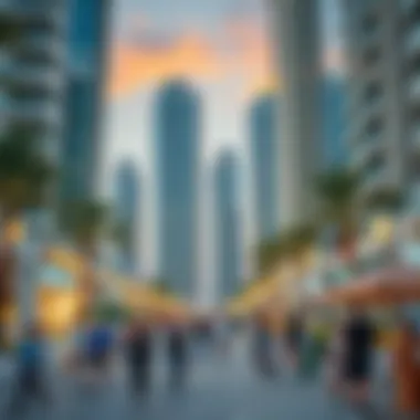 Vibrant community life surrounding Emaar buildings