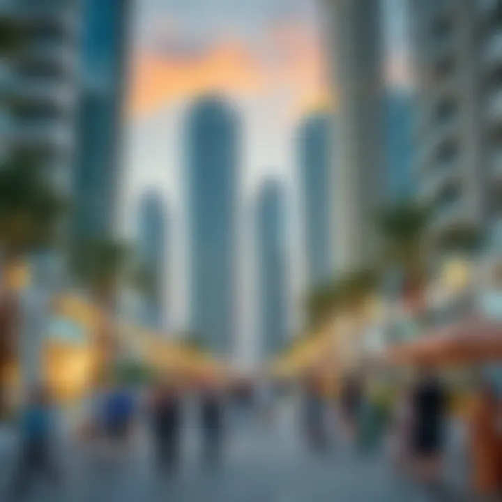 Vibrant community life surrounding Emaar buildings