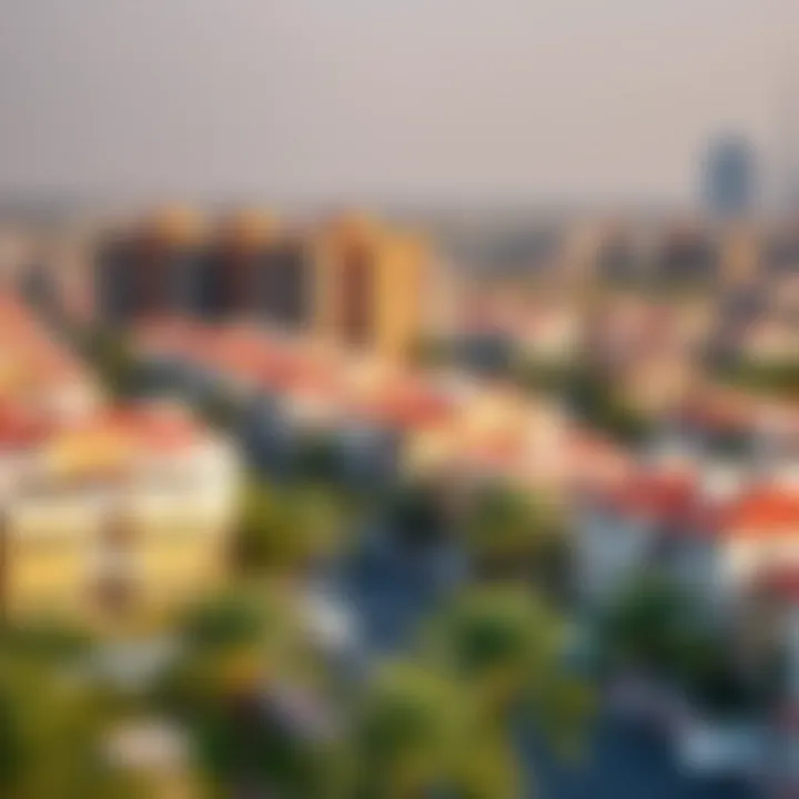 Scenic view of a popular Dubai neighborhood with 1 BHK flats