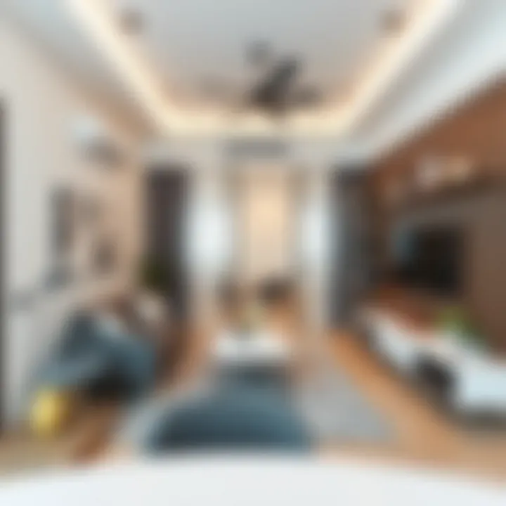 Modern 2 BHK Apartment Interior Stylish interior of a 2 BHK apartment in Dubai showcasing modern design