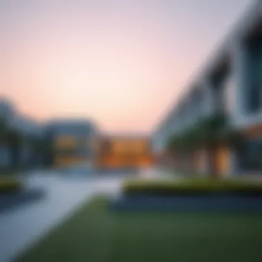 Modern Architecture of Abu Dhabi University Dubai Branch Stunning view of Abu Dhabi University Dubai branch campus showcasing modern architecture