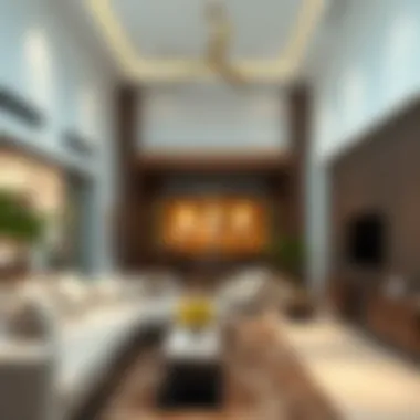 Interior of a luxurious villa showcasing modern amenities