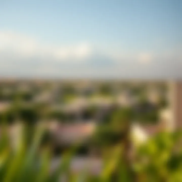 Panoramic landscape of Al Ain Oasis with lush greenery