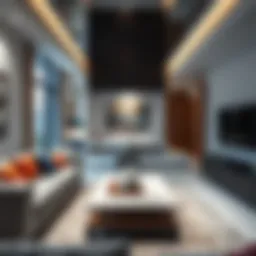 Modern apartment living room in Al Qusais