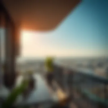 Scenic view from Al Zahia Uptown apartment balcony