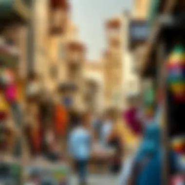 Vibrant traditional souk filled with local crafts and goods