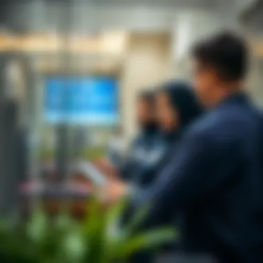 Clients engaging with staff at BLS Khaleej Centre