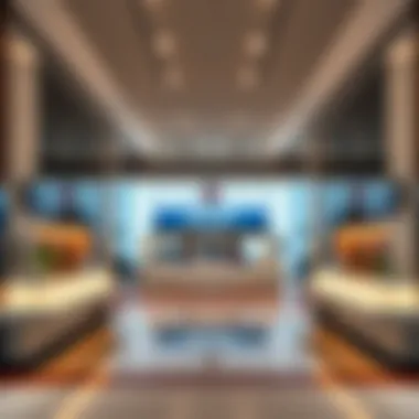 Interior layout of BLS Khaleej Centre with service counters