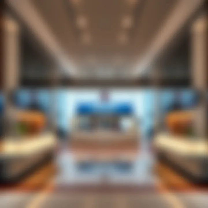 Interior layout of BLS Khaleej Centre with service counters