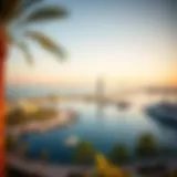 A panoramic view of Bluewaters Island showcasing luxury residences and vibrant lifestyle.