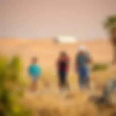 Adventure Awaits: Family Activities in Dubai Camps Family enjoying a nature hike in the Dubai desert