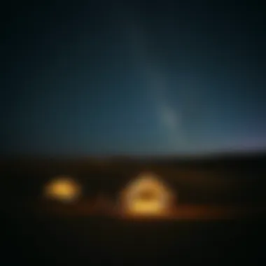 A serene desert campsite under a starry sky