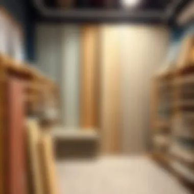 Affordable partition materials displayed in a Dubai vendor shop