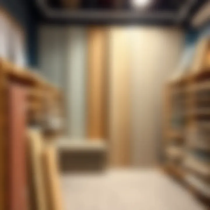 Affordable partition materials displayed in a Dubai vendor shop