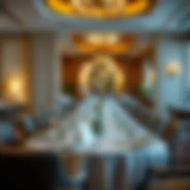 Elegant Fine Dining Experience An elegant dining setup at a fine dining restaurant in JBR with exquisite table settings and ambiance.