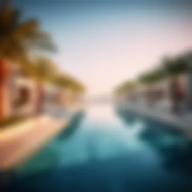 Architectural renderings of the luxury residences surrounding the lagoon