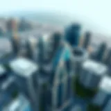 Aerial view of Dubai International Financial Centre showcasing modern architecture