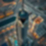 Aerial view of Fortune Tower showcasing its unique architectural design