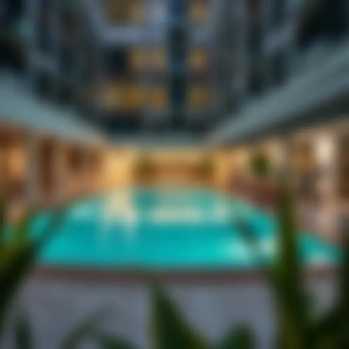 Modern amenities available at Fortune Tower including pool and fitness center